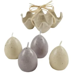 Bougie oeuf Pâques dans support Ø4xH6cm x4