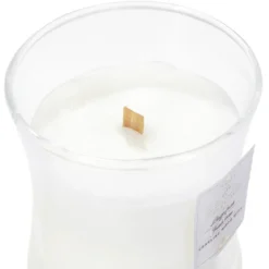 Bougie parfumée blanche Les crépitantes senteur linge frais 18H