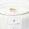 Bougie parfumée blanche Les crépitantes senteur linge frais 50H