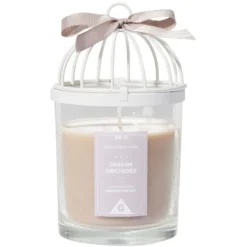 Bougie parfumée cage à oiseau senteur jasmin orchidée 36H