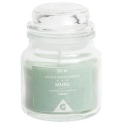 Bougie parfumée dans bonbonnière en verre H6cm (6 modèles)