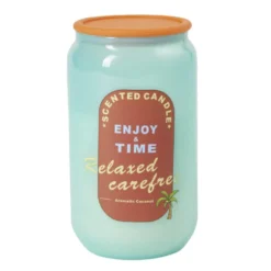Bougie parfumée dans pot verre forme canette Enjoy & Time Ø7xH12cm (3 modèles)
