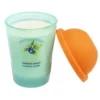 Bougie parfumée dans pot verre façon sorbet senteur fruit Ø9,5xH10cm (3 modèles)