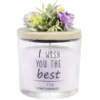 Bougie parfumée dans verre couvercle bois fleur message Ø8xH11cm