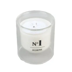 Bougie parfumée dans verre double paroi senteur jasmin 25H
