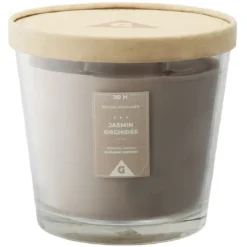 Bougie parfumée dans verre senteur jasmin orchidée Ø13,5xH12,5cm 30H