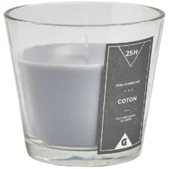 Bougie parfumée dans verre senteur coton gris