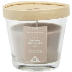 Bougie parfumée dans verre senteur jasmin orchidée Ø9xH8,3cm 25H