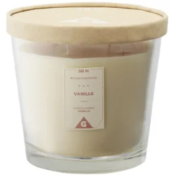 Bougie parfumée dans verre senteur vanille Ø13,5xH12,5cm 30H