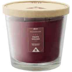 Bougie parfumée dans verre senteur fruits rouges Ø13,5xH12,5cm 30H