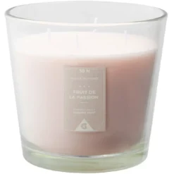 Bougie parfumée dans verre senteur fruit de la passion H12,5cm 30H