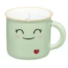 Bougie parfumée forme tasse céramique kawaii vert pastel
