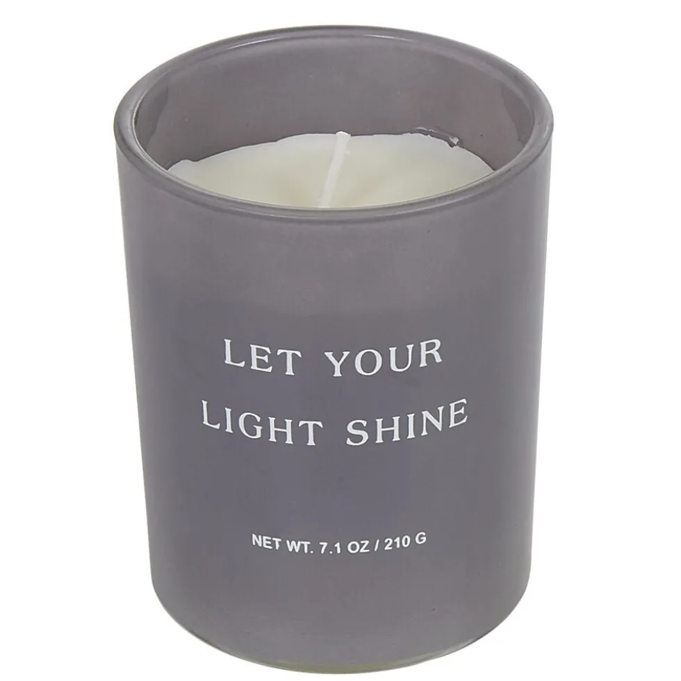 Bougie parfumée à message dans verre gris senteur coton