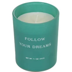 Bougie parfumée à message dans verre bleu senteur monoï
