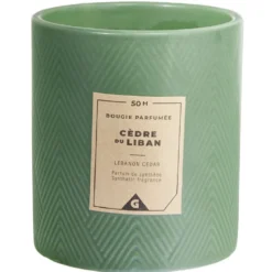 Bougie parfumée verte senteur cèdre du Liban 50H