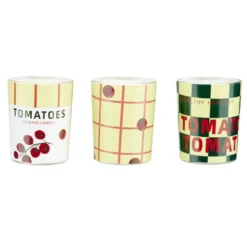 Bougie parfumée x3 dans pot verre décoré Ø5xH6cm (3 modèles)