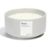 Bougie Peace pot céramique Ø13xH6cm gris