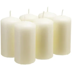Bougie pilier blanche Ø4xH8cm x6