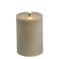 Bougie pilier à LED grise Ø7xH10cm