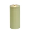Bougie pilier à LED striée vert Ø7xH15cm