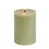 Bougie pilier à LED vert Ø7xH10cm