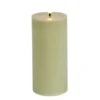 Bougie pilier à LED vert Ø7xH15cm