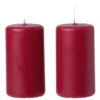 Bougie pilier rouge Ø5xH9,5 cm x2