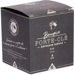Bougie porte-clé argenté senteur pin 33H