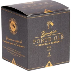 Bougie porte-clé doré senteur pin 33H