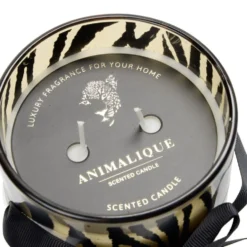 Bougie pot en verre motif pelage animal Ø10xH12,5cm (2 modèles léopard ou tigre)