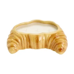 Bougie pot forme croissant céramique 16x10xH5cm