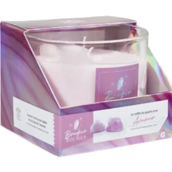Bougie roche améthyste sérénité violet 35H