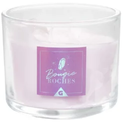 Bougie roche améthyste sérénité violet 35H