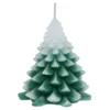 Bougie sapin Noël vert et blanc Ø7xH9cm