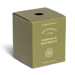 Bougie senteur verveine patchouli dans pot en verre Ø6,4xH7,9cm vert