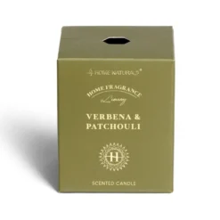 Bougie senteur verveine patchouli dans pot en verre Ø6,4xH7,9cm vert
