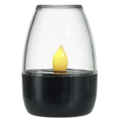 Bougie solaire noire à poser Ø6xH9cm