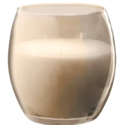Bougie XL dans verre coloré beige senteur jasmin orchidée 36H