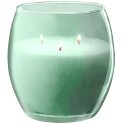 Bougie XL dans verre coloré vert senteur eucalyptus 36H