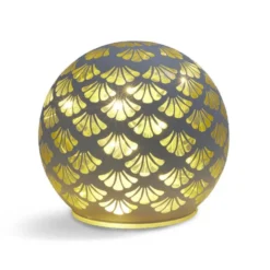 Boule déco LED verre et métal blanche Ø12cm