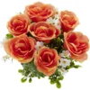 Boule de fleurs artificielles Rose orange - 7 têtes