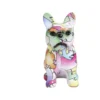 Bouledogue résine motif multicolore à poser H15cm - 2 modèles