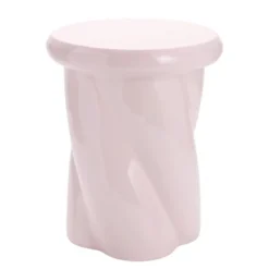 Bout de canapé Creamy plastique blanc Ø33xH40cm