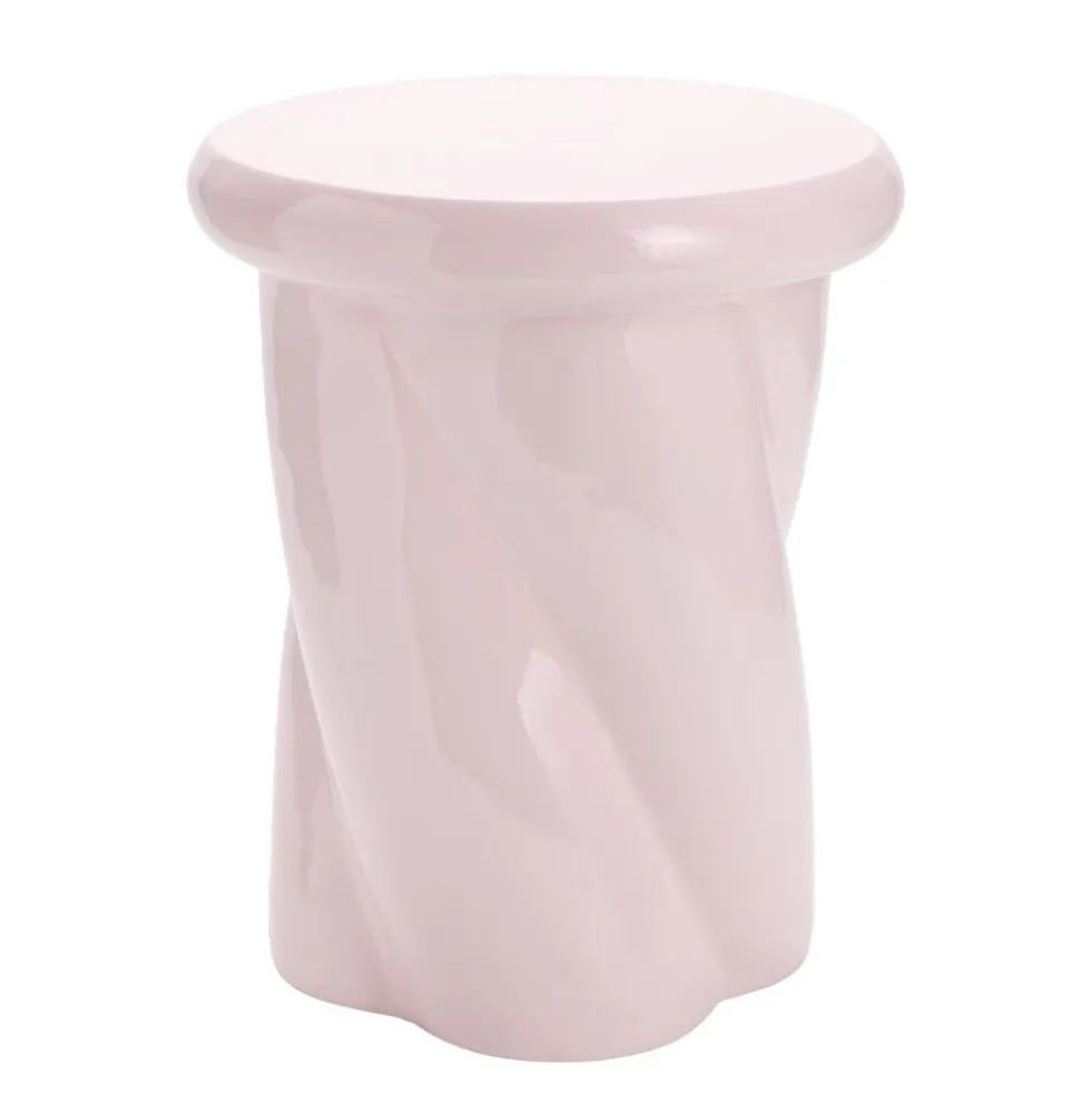 Bout de canapé Creamy plastique blanc Ø33xH40cm