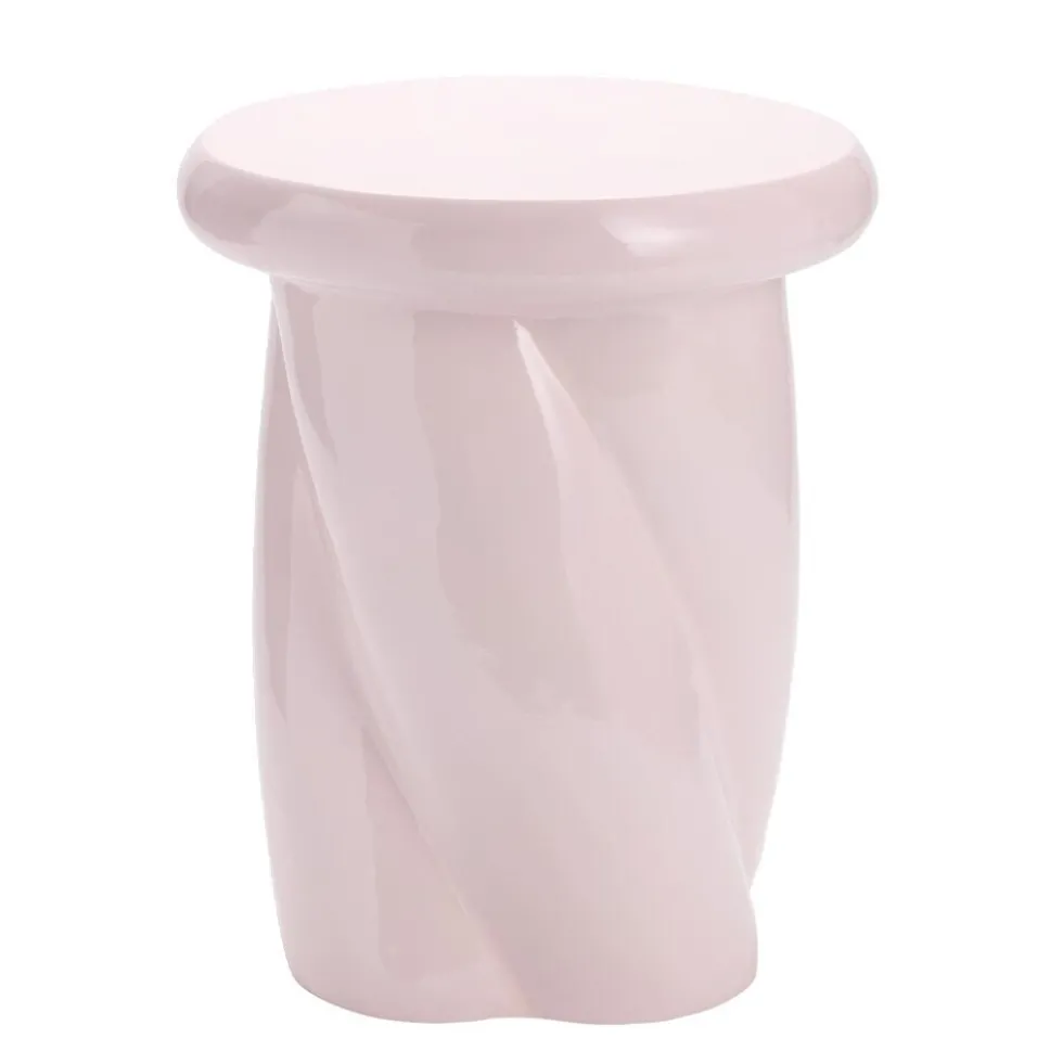 Bout de canapé Creamy plastique blanc Ø33xH40cm