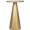 Bout de canapé rond India métal doré Ø32xH51cm
