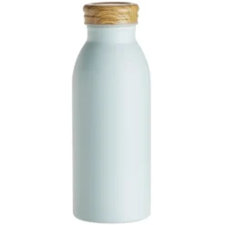 Bouteille isotherme acier avec bouchon en bois 400ml Ø6,7xH18cm