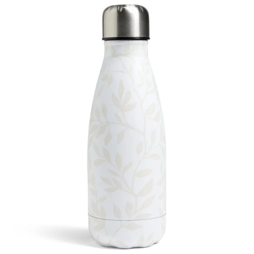 Bouteille isotherme blanc motif feuillage 350ml