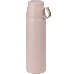 Bouteille isotherme inox 500ml avec tasse plastique Ø7xH22,5cm (2 modèles)