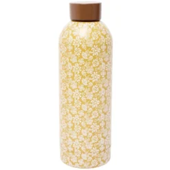 Bouteille isotherme inox 500ml décor tropical ou floral Ø7xH22,5cm (2 modèles)